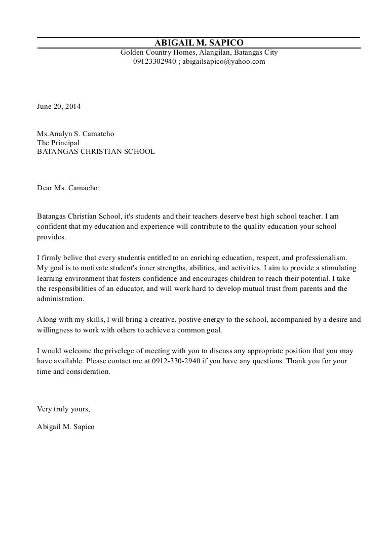 christian cover letter