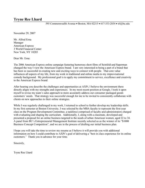 prospecting cover letter
