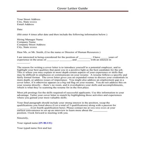 Cover letter guide