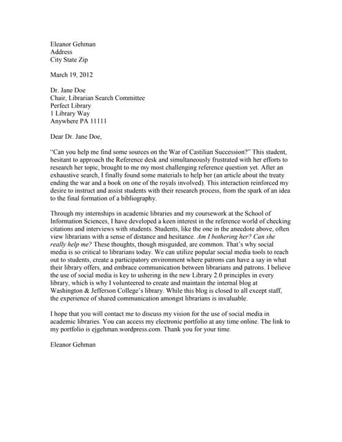 Cover Letter