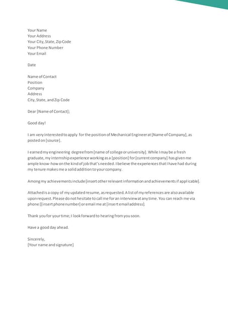 Simple Cover Letter Template | DOCX