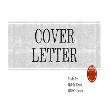 Cover letter essentials , Business communication