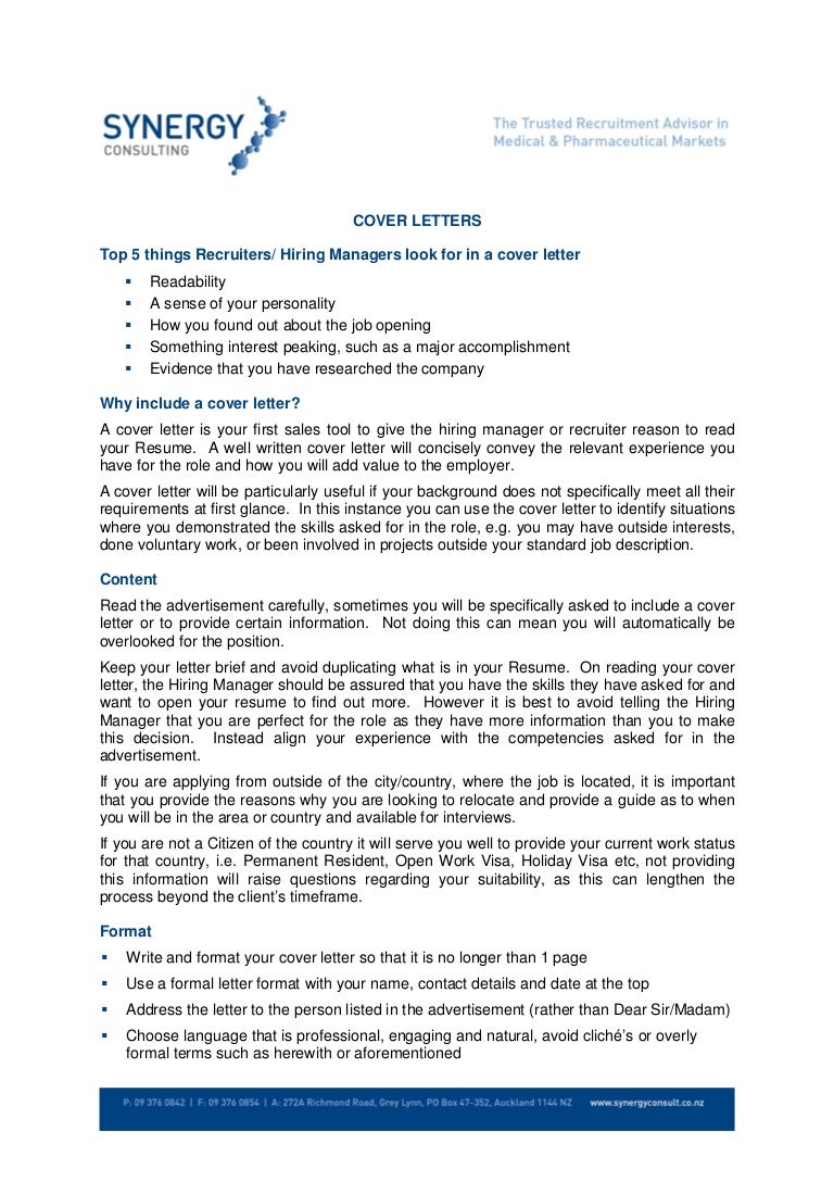 cover letters