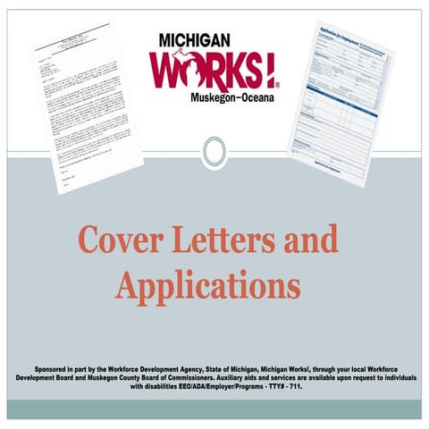 Cover letters and Applications