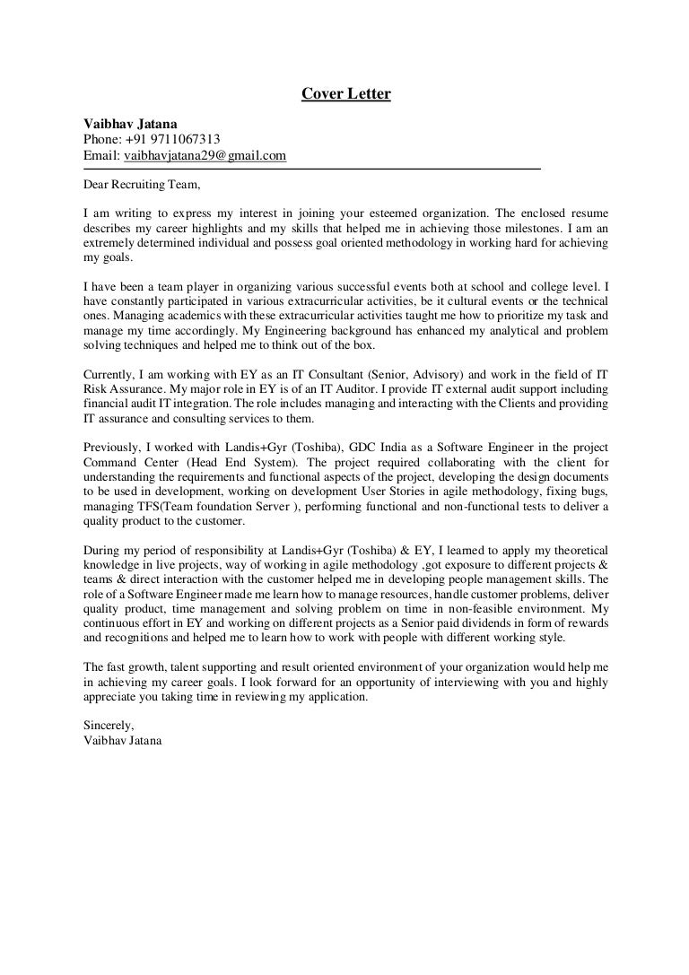 Cover letter vaibhav jatana