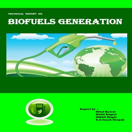 Cover for report on Biofuels Generation