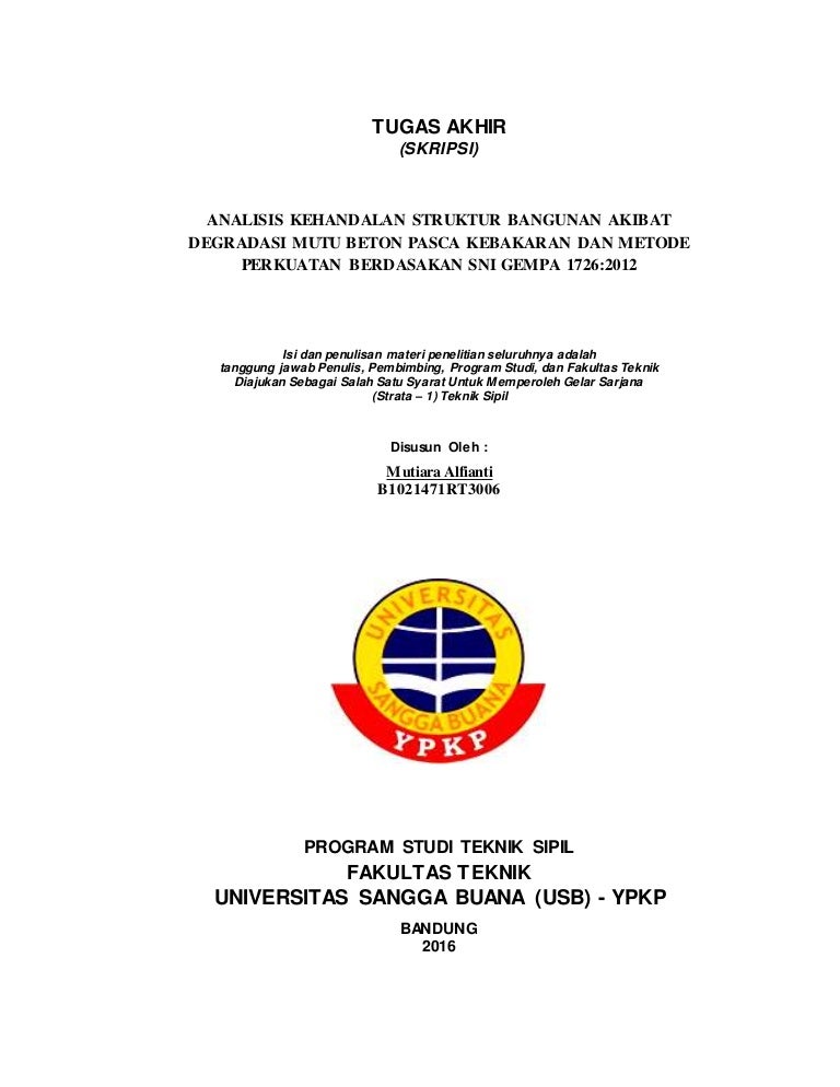 Contoh Proposal Tugas Akhir Teknik Sipil Struktur Berbagai Struktur