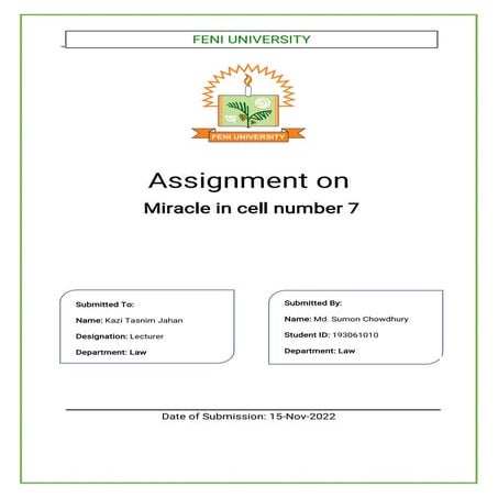 University assignment cover page