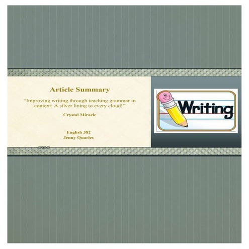 Cover  page for article summary