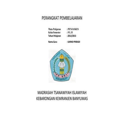 Contoh Cover RPP | DOCX