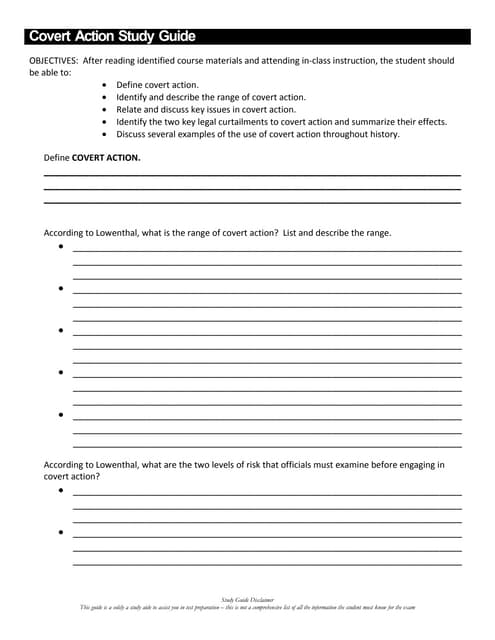 Counterintelligence studyguide | DOC