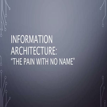 Student Presentation: The Pain with No Name