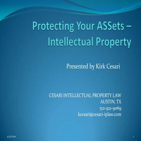 An introduction to intellectual property | PPTX