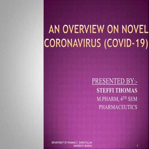 An overview on coronavirus (COVID-19)