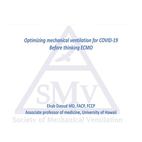 COVID19 and Patient mechanical Ventilation