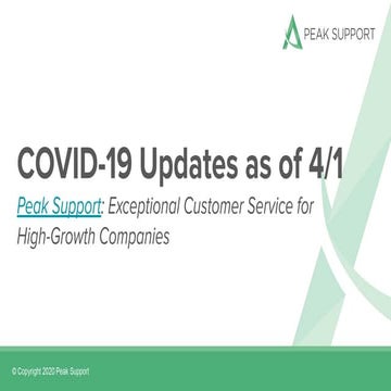 Covid 19 Daily Update April 1 - Peak Support
