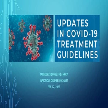 Covid-19 Therapeutic Management (Feb, 2022)