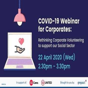 Covid-19 Webinar for Corporates: Rethinking Corporate Volunteering to support...