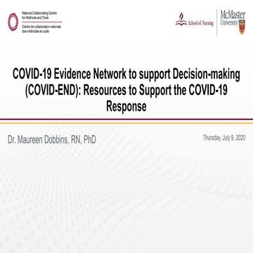 COVID-19 Evidence Network to support Decision-making (COVID-END): Resources t...