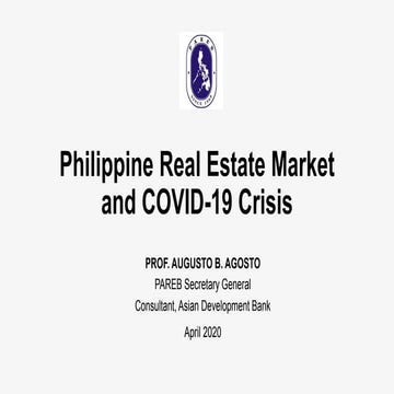 Philippine Real Estate Market and COVID19 Crisis