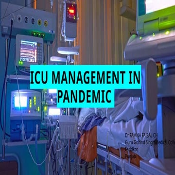 COVID 19 pandemic - icu management ( for undergraduate level) | PPTX