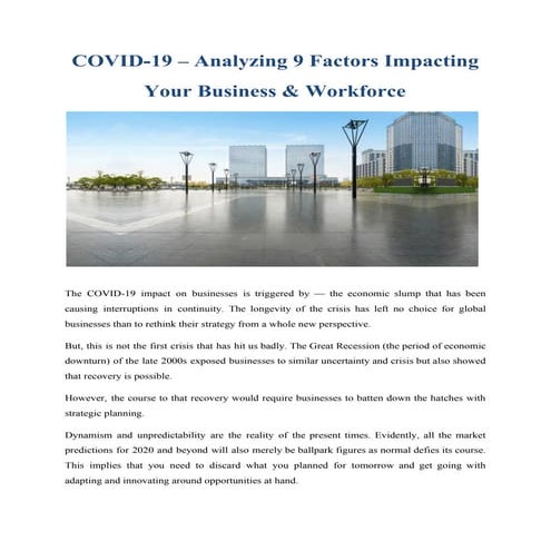 Impact of Covid-19 on Business and Workforce