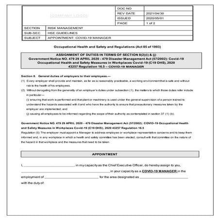 m10-Covid 19 manager