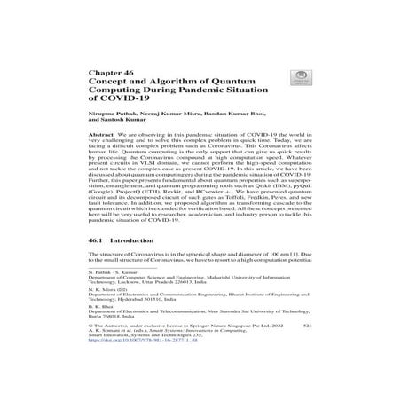 Concept and Algorithm of Quantum Computing During Pandemic Situation of COVID-19