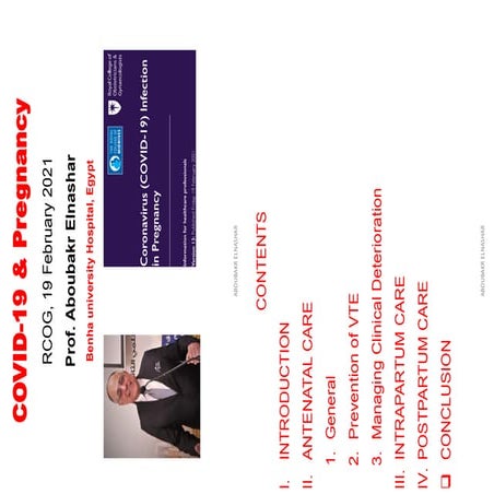 COVID 19 infection and pregnancy RCOG2021