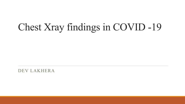 Covid-19 Xray findings