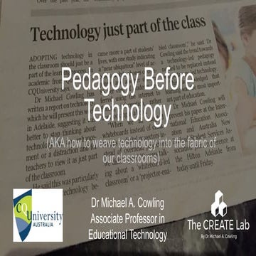 Pedagogy before Technology (Weaving Tech 2019)