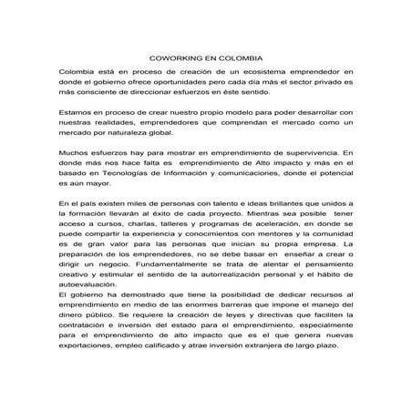 Coworking en colombia