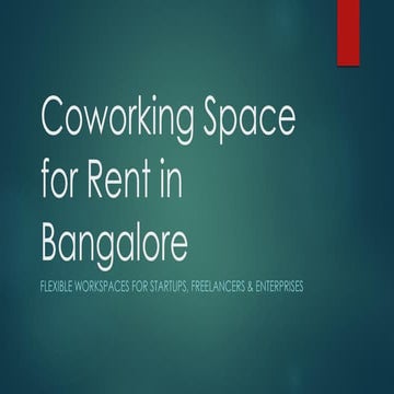 Coworking space in bangalore | PPTX