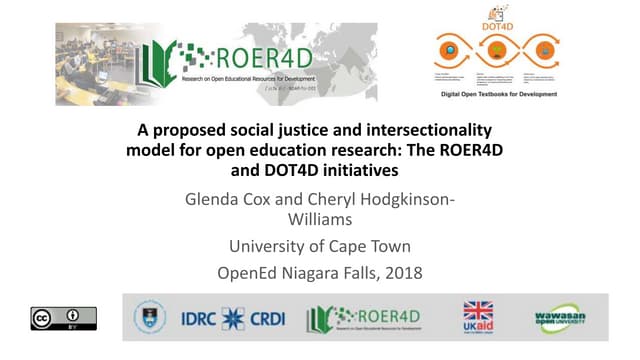 A proposed social justice and intersectionality model for open education
