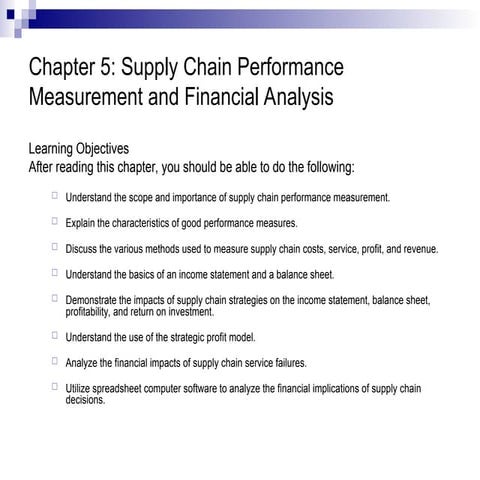 SUPPLY CHAIN PERFORMANCE MEASUREMENT | PPT