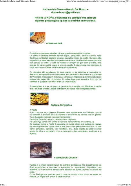 Cozinha Internacional