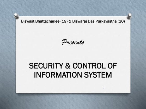 Information System Security(lecture 1) | PPT