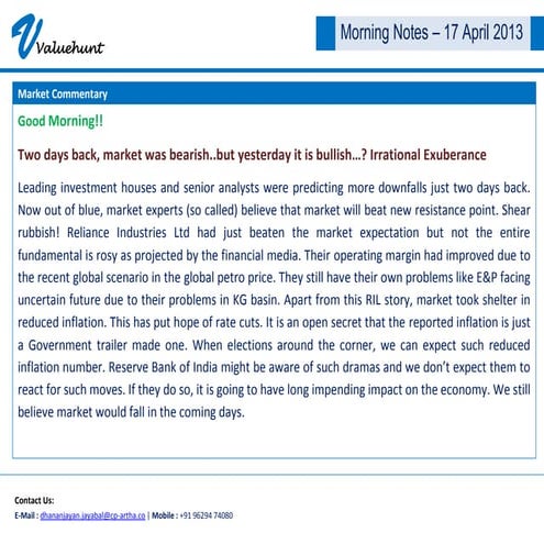 CP-Artha morning notes-17 april 2013