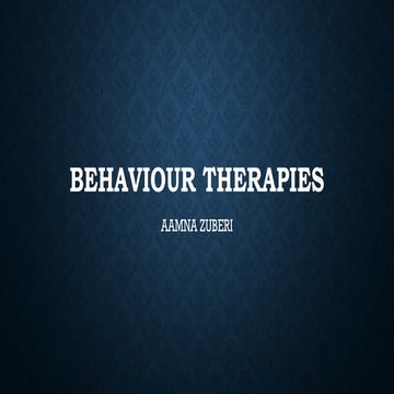 Behavior therapies and different techniques