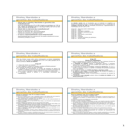 Direitos, liberdades e garantias dos trabalhadores