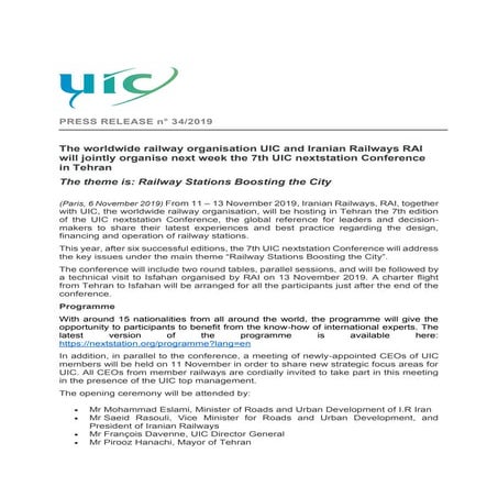 UIC nextstation 2019 