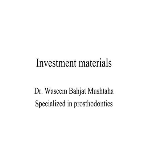 Investment materials | PPT