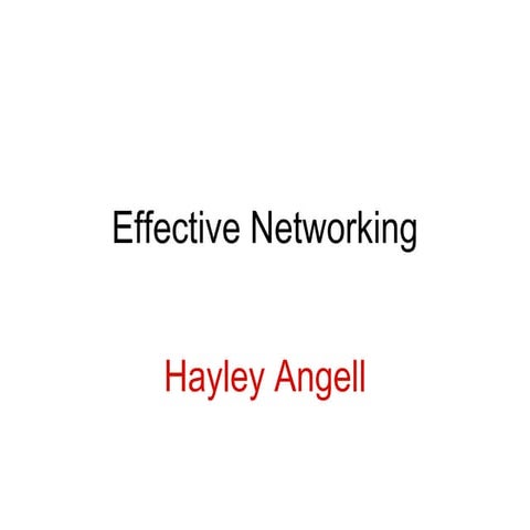 Effective Networking
