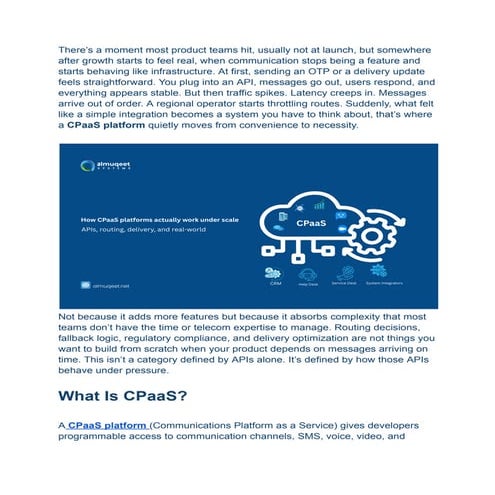 CPaaS Platform: How Messaging Works at Scale | PDF