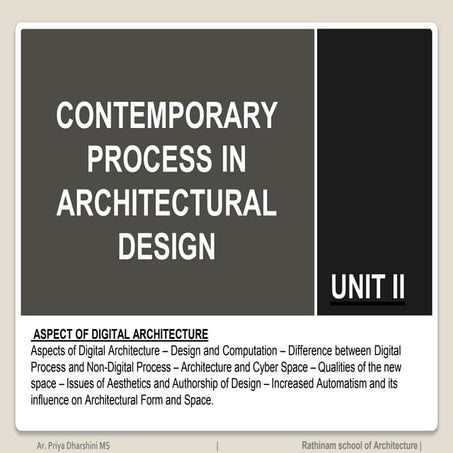CONTEMPORARY PROCESS ON ARCHITECTURAL DESIGN | PDF
