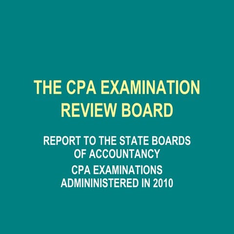 CPA Examination Review Board Report - Wes Johnson - Thursday - Regionals 2011