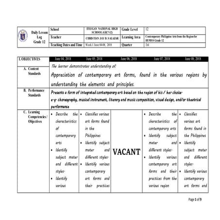 Contemporary Philippine Arts from the Region   1st week