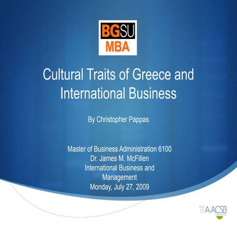 Cultural Traits of Greece and International Business