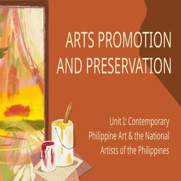 Comprehensive Overview of Arts Promotion and Preservation in the ...