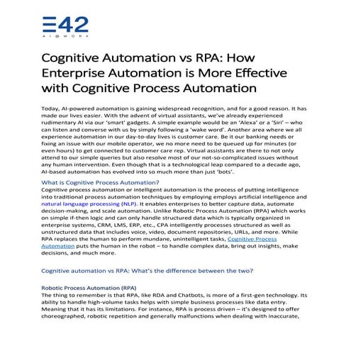 CPA vs RPA- How Enterprise Automation is More Effective with Cognitive Proces...